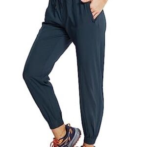 MIER Lightweight Joggers Pants Quick Dry Athletic Zipper Pockets Medium Navy